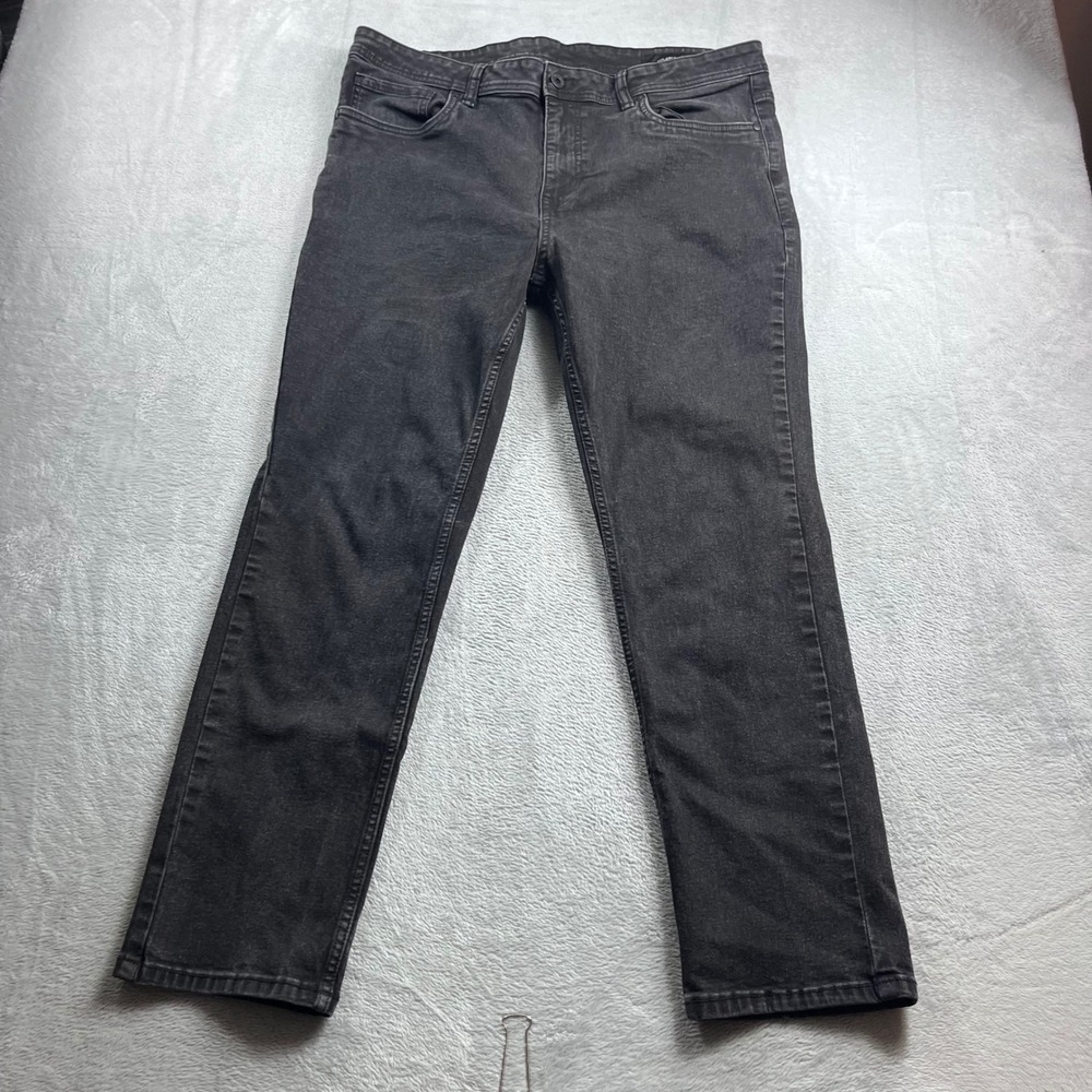 The Perfect Jean NYC Slim Thick Mens 38x30 Black Denim Jeans Washed Slim Fit